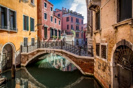 Venice - canal, italy, venice, bridge