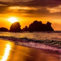 Sunrise over Camel Rock Beach Australia