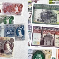 Banknotes collage