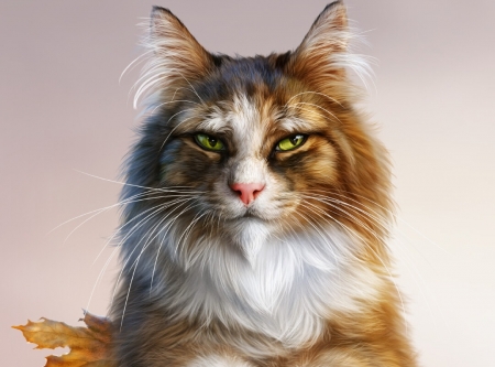 Cat - pisici, fantasy, art, elena roslyakova, alenaekaterinburg, face, cat, frumusete, gorgeous, superb