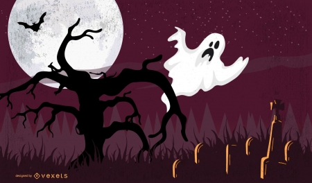 Boo! - moon, ghost, night, halloween, vexels, vector