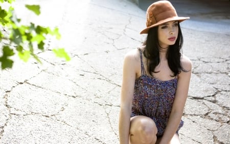 Krysten Ritter - dress, hats, Krysten Ritter, brunette, actress