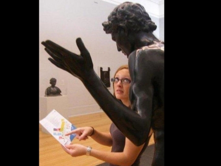 brazen directions - clueless, directions, pretending, statue
