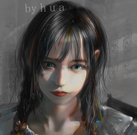 Girl - jhart, jh, fantasy, face, art, asian