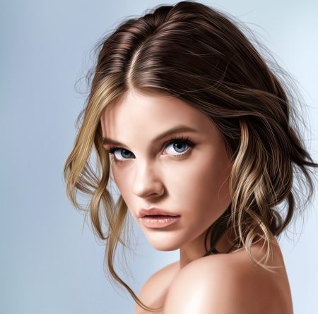 Barbara Palvin - model, blonde, art, barbara palvin, portrait, face, jinsung lim, woman