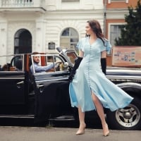 Retro Image of Girl and Car