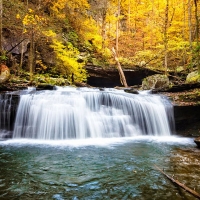 Waterfall at the Cloudland Canyon in the Appalachian Blue Ridge Smoky Mountains, Georgia