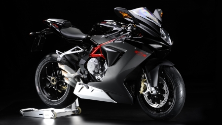 MV Agusta F3 - vehicles, motorcycles, black background, MV Agusta F3, MV Agusta