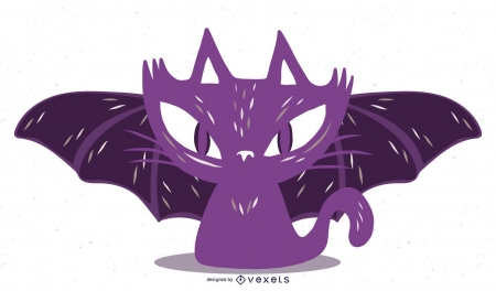 :) - bat, cat, fantasy, white, purple, wings, halloween, pisici, vexels