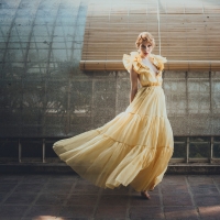 Blonde in an Yellow Dress