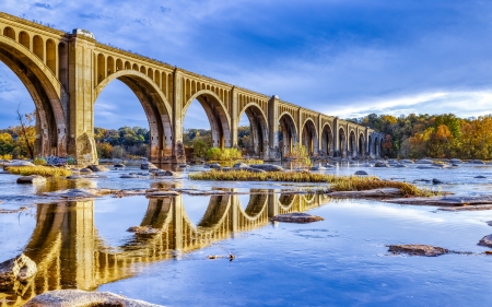 James River Bridge - arch, river, water, bridge