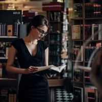 Girl in Library