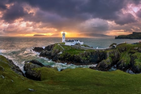 Lighthouse - coast, sunset, lighthouse, architecture