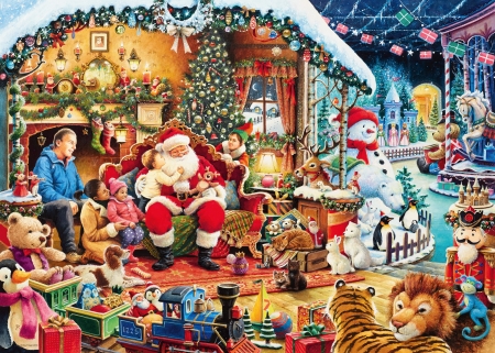 :) - christmas, santa, pictura, craciun, painting, children, art