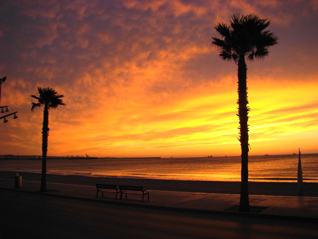 Sunset - beaches, san