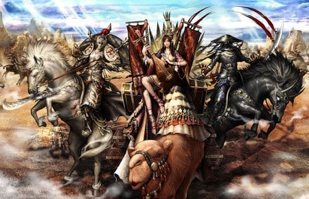 Silkroad Game - warrior, knight, horses, art, abstract, fight, camel, war, game, battle, silkroad, 3d