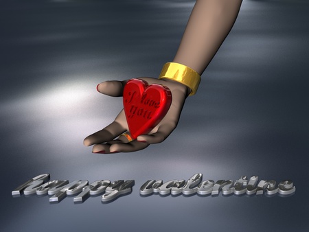 Take my heart - love, abstract, heart, 3d, hand, romance, valentine, happy