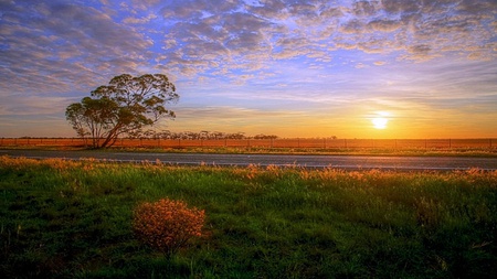 Passing By Sunrise - warm, amazing, brightness, nice, beauty, lovely, cool