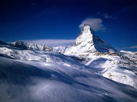 Matterhorn Valais Switzerland - summit, winter, nature, mountain