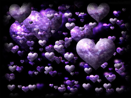 FloatingHearts.jpg - purple, love, floating