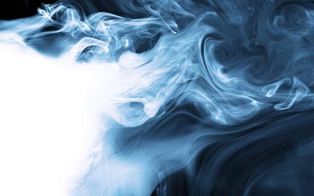 blue smoke - abstract, magic, blue, amazing, black, fantasy, white, string, smoke, 3d, color, art