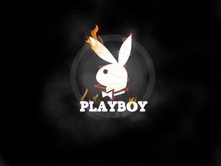 Flaming Playboy - playboy, bunny, fire