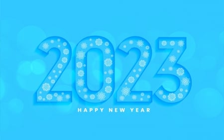 Happy New Year! - white, newcyear, blue, new year, 2023, card