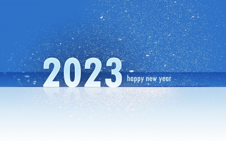 Happy New Year! - white, blue, new year, snow, 2023