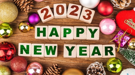 Happy New Year to all! - balls, colorful, holiday, new year, winter