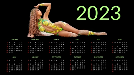 Calelndar Girl ~ Jira Ellie - bikini, model, calendar, blonde, 2023