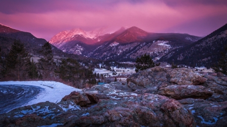 Winter landscape - mountains, winter, hills, scene, wallpaper, landscape, nature