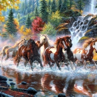 Running horses