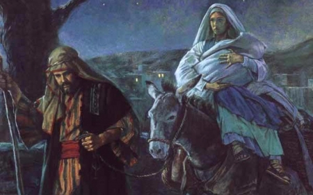 Escape to Egypt - baby, holy family, escape, Jesus, night
