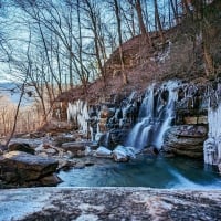 Icy waterfalls in Chattanooga, Tennessee