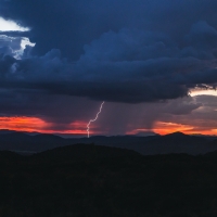 Northern Arizona sunset and lightning