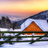 Winter morning in the mountain