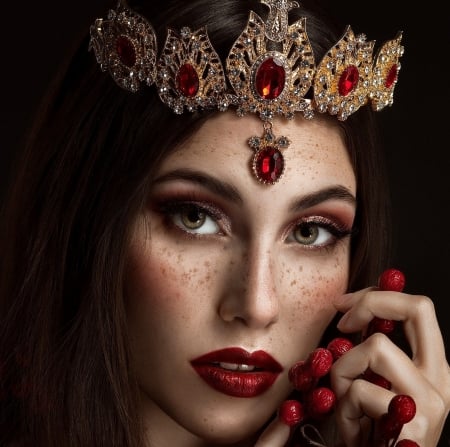 :) - woman, freckles, red, girl, face, jewel, rebeca saray