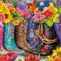 Fancy Floral Cowgirl Boots