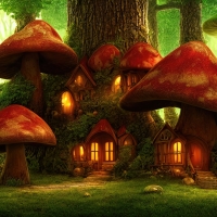 Fantasy Mushroom village