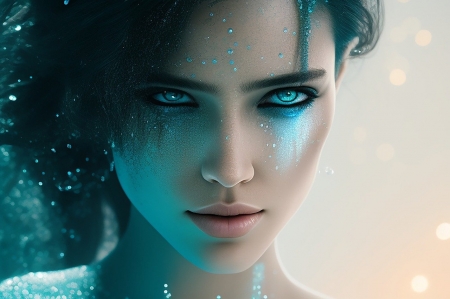 Beautiful blue eyes - kek, lany, mimika, nezes, sminkeles, szemek