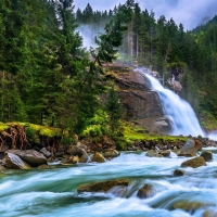 Krimml Waterfalls In Salzburg National Park Hohe Tauern, Austria