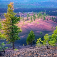 The Painted Dunes at Sunrise, in Lassen Volcanic National Park in California