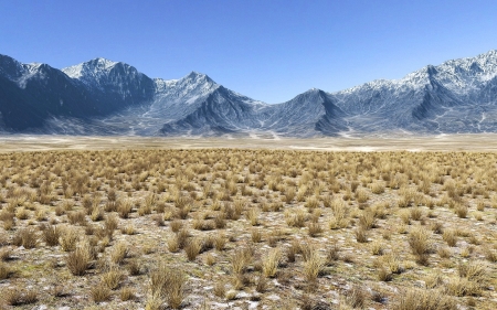 Desert and Mountains - landscape, desert, nature, mountains