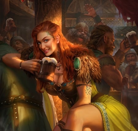 redhead viking art