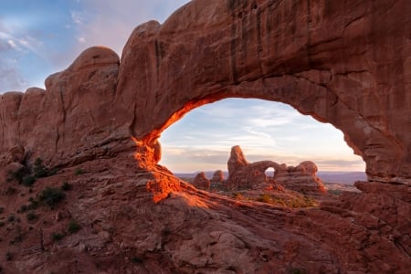 Double Arches - national park, utah, arches, nature, canyon