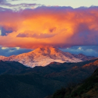 Sunset on a Snow Crusted Mt Ord, Arizona