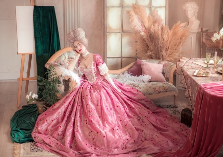 :) - queen, girl, sofia oznobikhina, room, duchess, pink, woman, model, princess