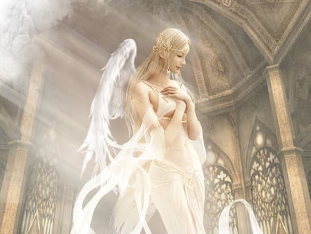  Angel  - woman, beautiful, wings