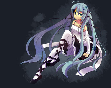 Hatsune Miku - hatsune miku, sexy, girl, twintails, blue eyes, long hair, blue hair, vocaloid, anime, cute