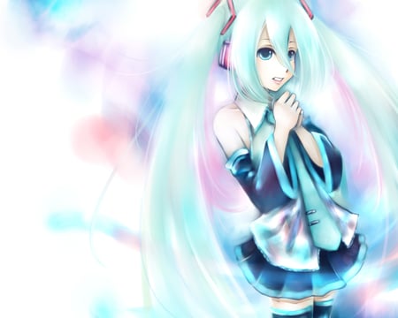 Hatsune Miku - anime, vocaloid, twintails, girl, hatsune miku, long hair, blue hair, cute, sexy, blue eyes